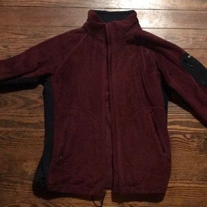 Columbia maroon furry fleece jacket